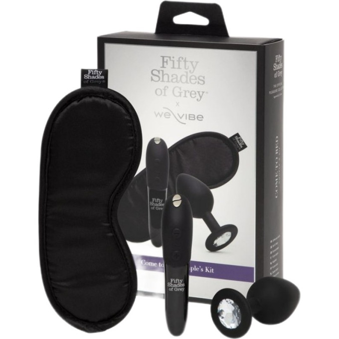 Набор WOMANIZER COME TO BED (We-Vibe Tango X, анал.втулка Crystal Butt Plug, повязка на глаза Satin Blindfold) 85114